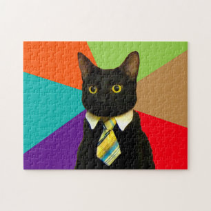 Cat-boss in tie jigsaw puzzle