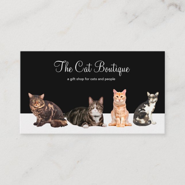Cat Boutique Retail Or Website Business Card (Front)
