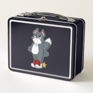 Cat Bowling Bowling ball Metal Lunch Box