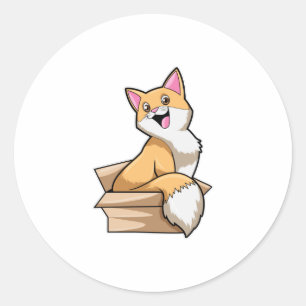 Cat Box Classic Round Sticker