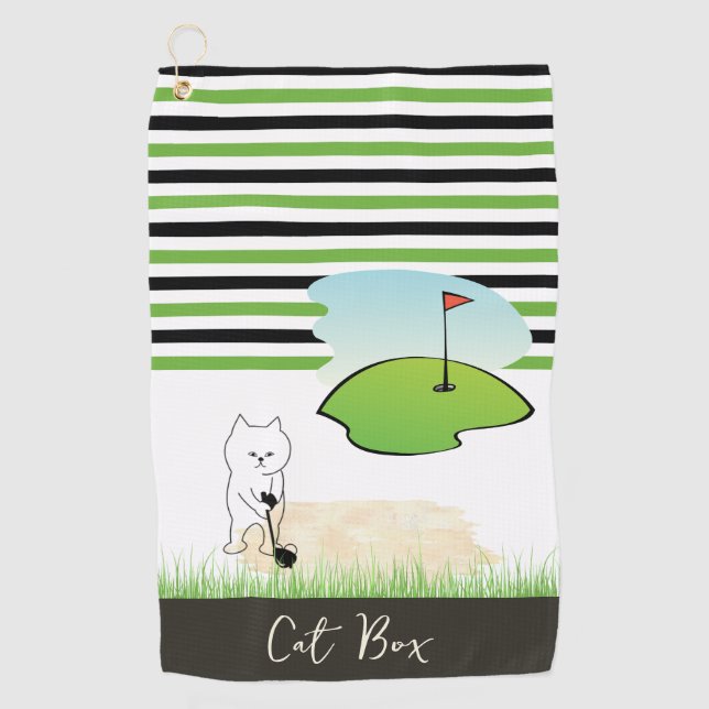 Cat Box Golf Towel (Front)