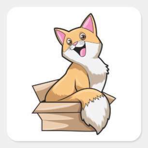 Cat Box Square Sticker