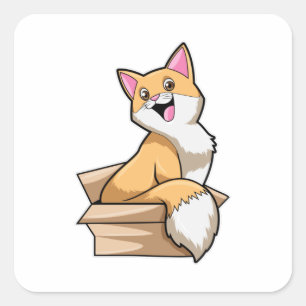 Cat Box Square Sticker