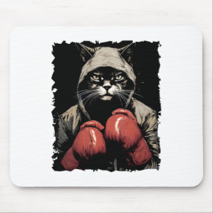 Cat Boxing With Gloves And Uniform Cat Boxer Mouse Pad