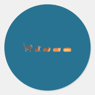 Cat bread loaf evolution funny cat mom cute kitten classic round sticker