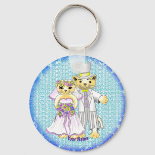 cat bride and groom  Keychain