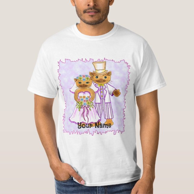 Cat Bride and Groom t-shirts (Front)