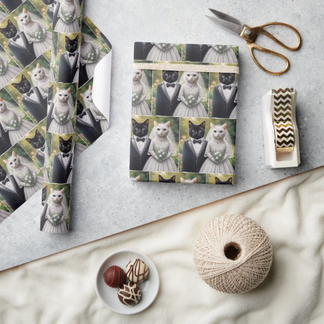 Cat Bride and Groom Wrapping Paper (Crafts)