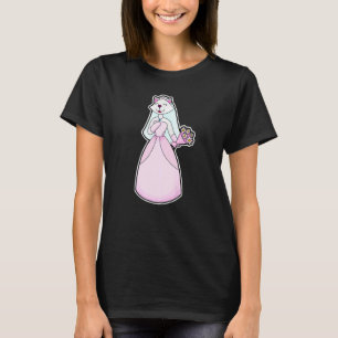Cat Bride Bunch of flowers Wedding   T-Shirt
