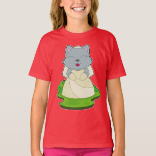 Cat Bride Veil Wedding T-Shirt