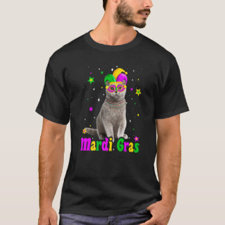 Cat British Shorthair Mask Mardi Gras Carnivals Ca T-Shirt