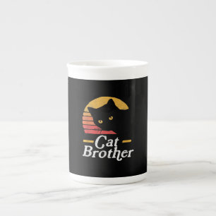 Cat Brother Vintage Style Retro Gift For Cat Lover Bone China Mug