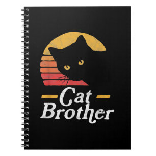 Cat Brother Vintage Style Retro Gift For Cat Lover Notebook