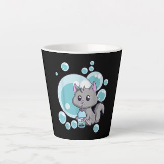 Cat Bubble Tea Gift | Funny Boba Tea Cats Design Latte Mug