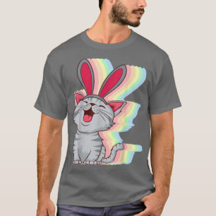 Cat Bunny Ears Easter Day Cute Pet Kitten Lover Bo T-Shirt