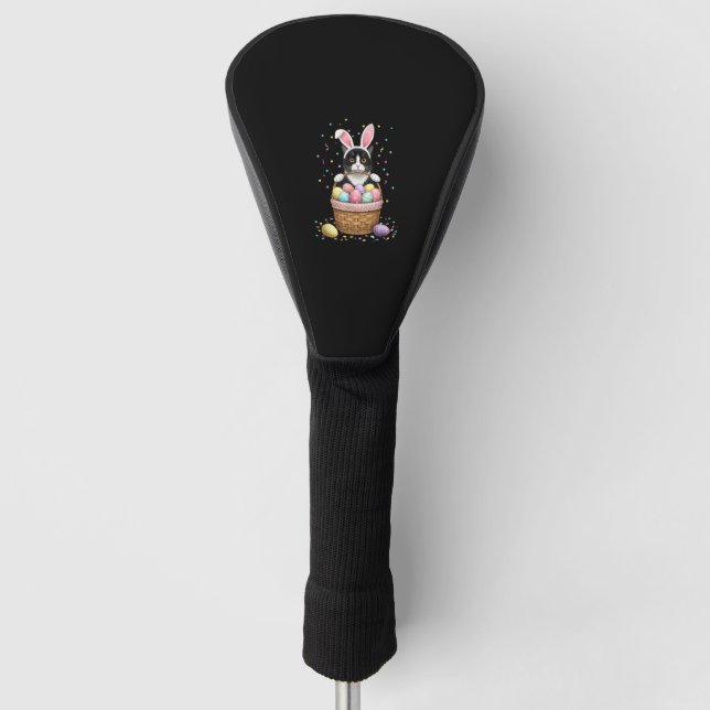 Cat Bunny Ears Eggs Meowy Easter Rabbit Lover Men  Golf Head Cover (Front)