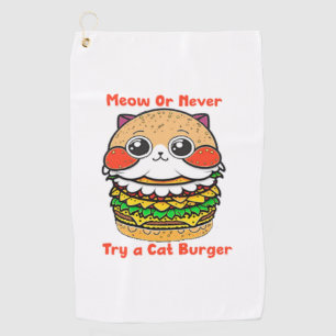 Cat Burger  Golf Towel