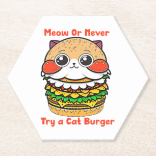 Cat Burger Paper Coaster