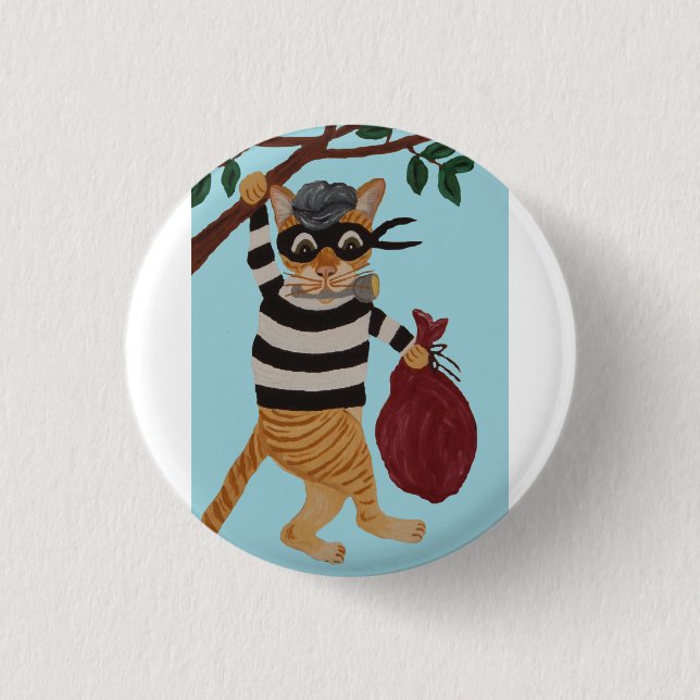 Cat Burglar 1 Inch Round Button (Front)