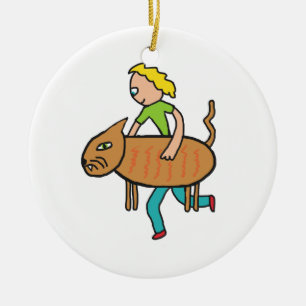 Cat Burglar Ceramic Ornament