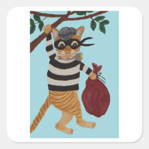 Cat Burglar Square Sticker