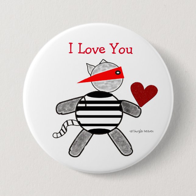 Cat Burglar Valentine Button (Front)