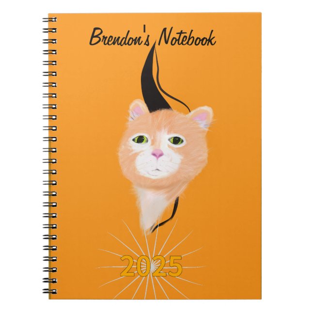 Cat Busting Out spiral Photo Notebook (Front)