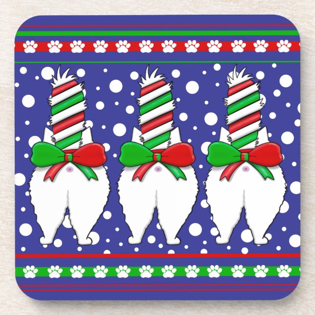 Cat Butt Christmas Green Coaster (Front)