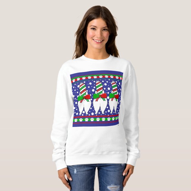 Cat Butt Christmas Green Sweatshirt (Front Full)