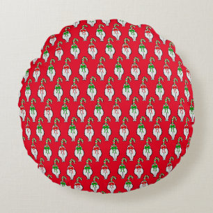 Cat Butt Christmas Round Pillow