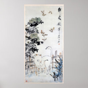 Cat & Butterfly, XuGu (Zhu Huairen) Poster