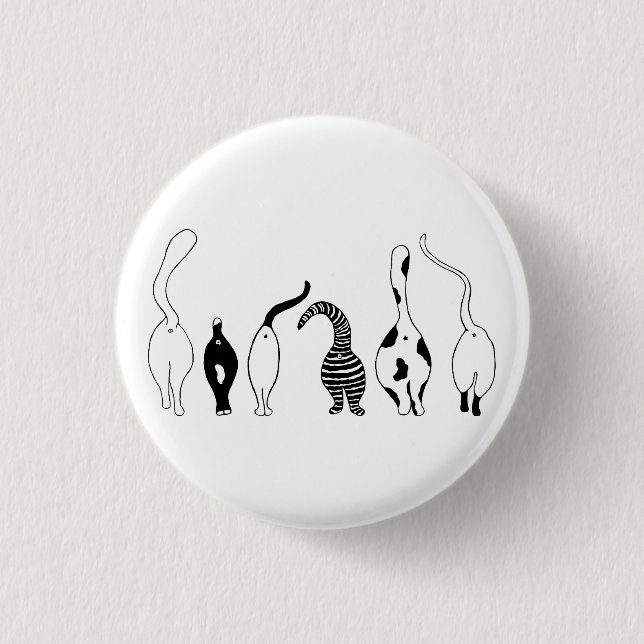 Cat Butts 1 Inch Round Button (Front)