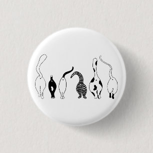 Cat Butts 1 Inch Round Button