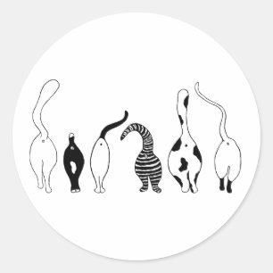Cat Butts Classic Round Sticker