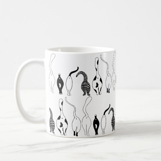 Cat Butts Pattern Coffee Mug (Left)