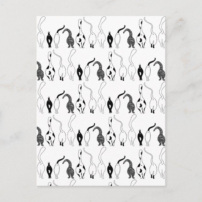Cat Butts Pattern Postcard (Front)