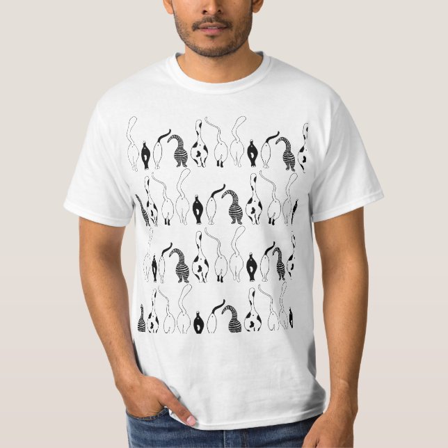 Cat Butts Pattern T-Shirt (Front)