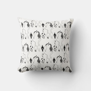 Cat Butts Pattern Throw Pillow