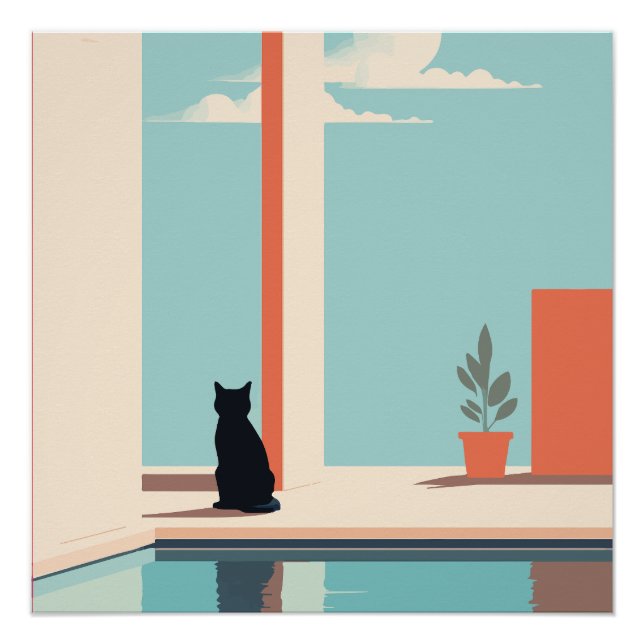 cat by the pool poster (Front)