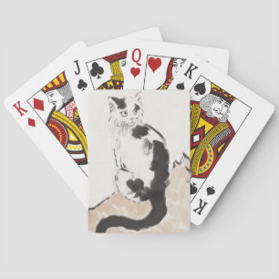 Cat (by Xu Beihong) Playing Cards