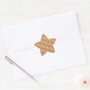 Cat Cafe pattern Star Sticker