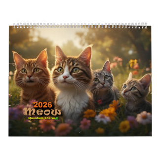 Cat Calendar - Meow - Designed for 2 page layout