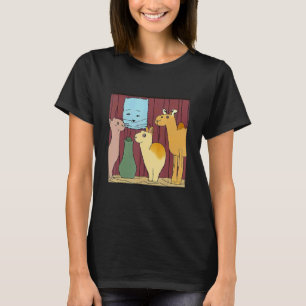 Cat Camel & Llama Cute Image Rare Vintage Colorful T-Shirt