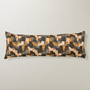 Cat Camouflage Print Room Decor Cottagecore Floor Body Pillow
