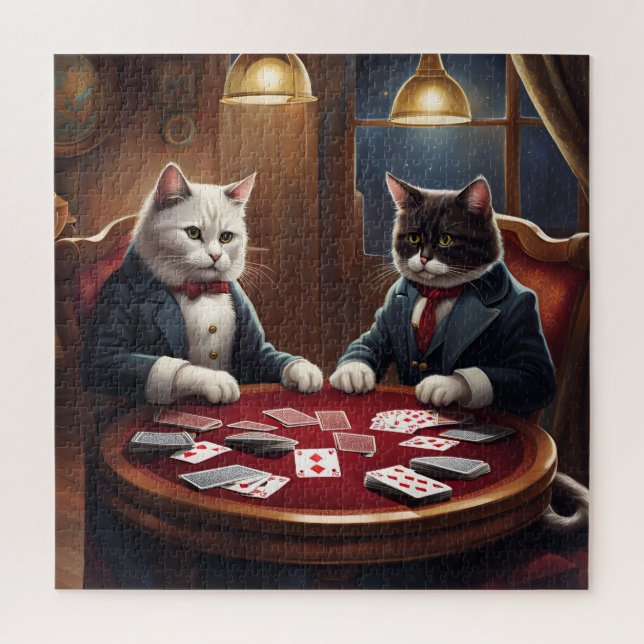 cat card game AI art puzzle (Vertical)
