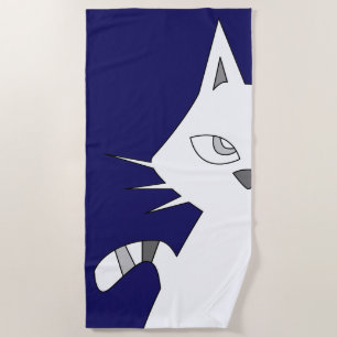 Cat cartoon beach towel