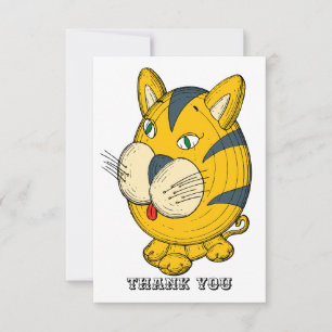 Cat cartoon clipart thank you card