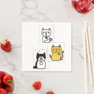 Cat cartoon napkin