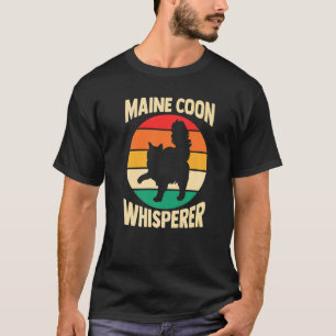Cat Cat Mom Dad Fur Parent Maine Coon Whisperer T-Shirt