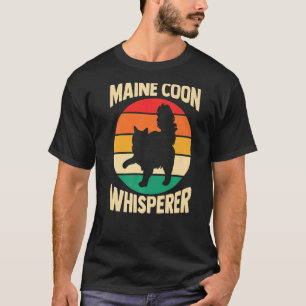 Cat Cat Mom Dad Fur Parent Maine Coon Whisperer T-Shirt